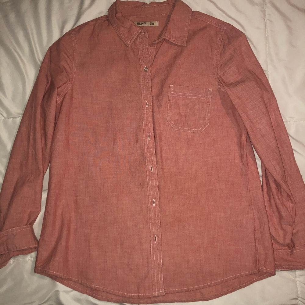 Pink button down.
